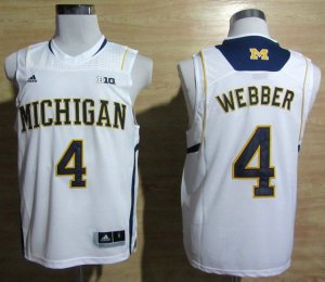 Maillot De Basket NCAA Michigan Wolverines Chirs Webber 4 Basketball Authentique Blanc